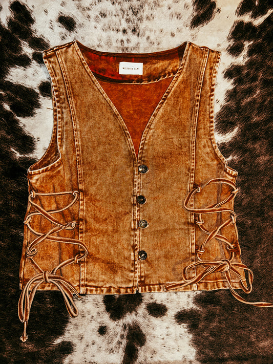 Rodeo Orange Denim Vest
