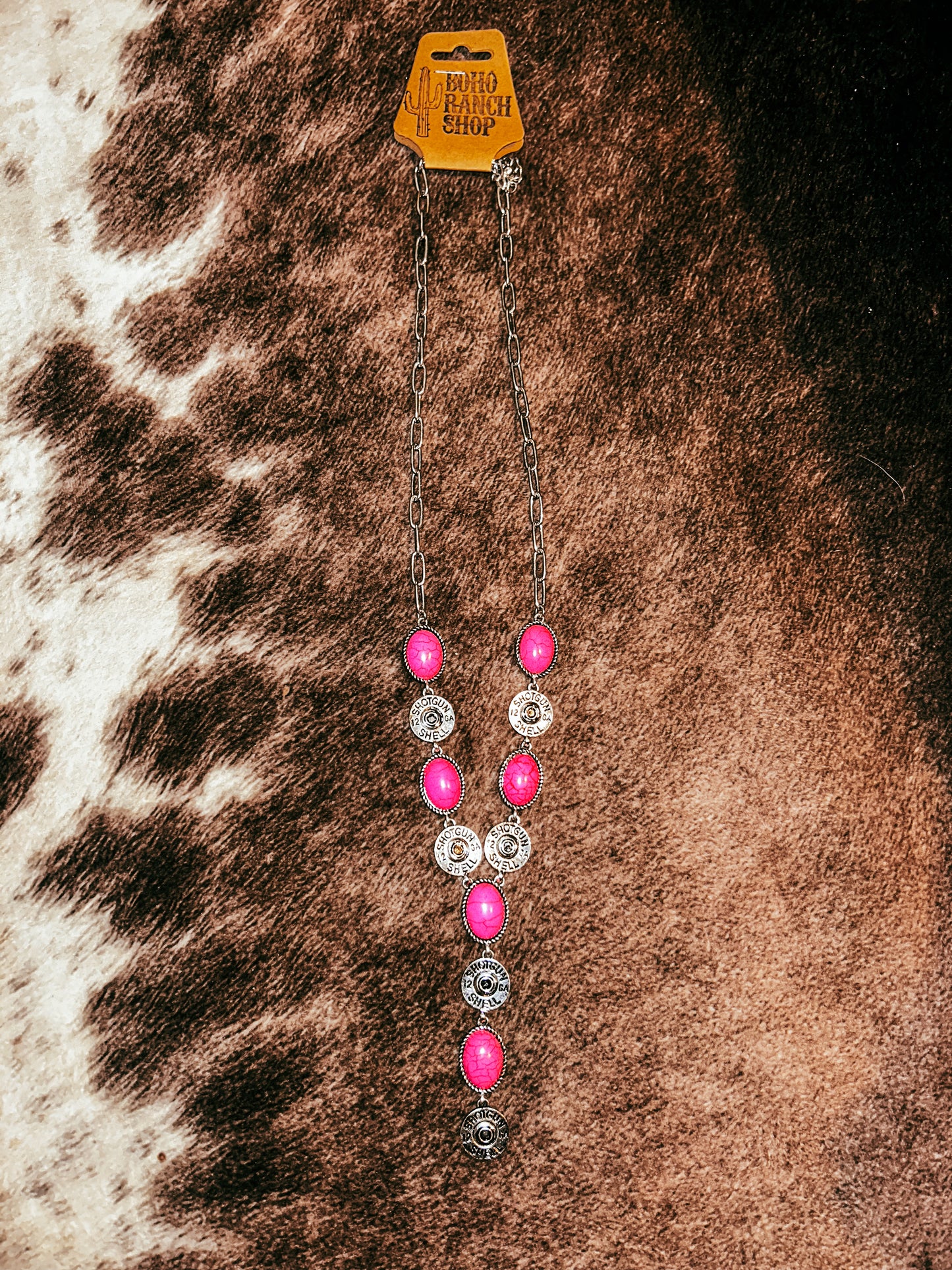 Pink Shotgun Shell Necklace