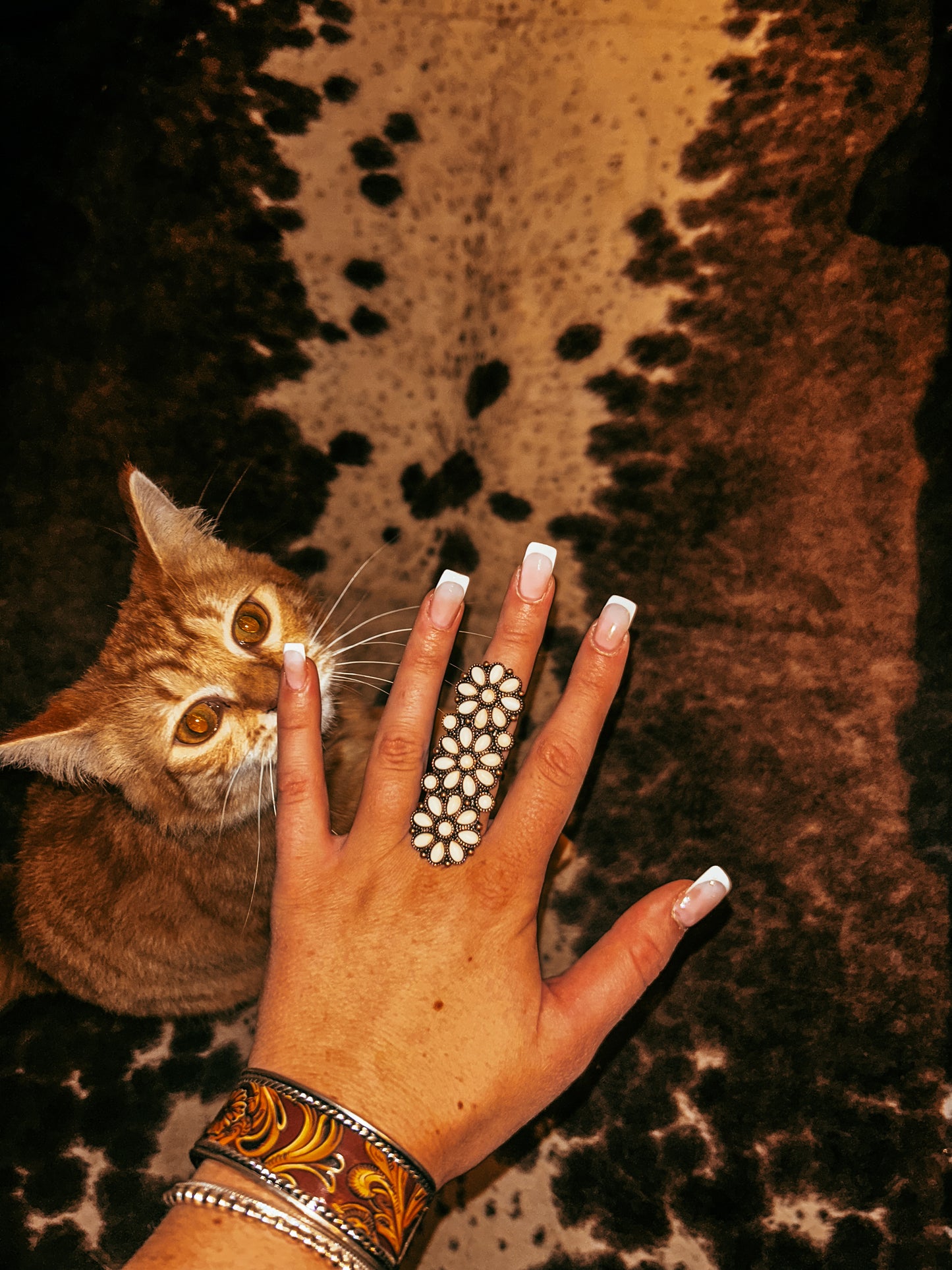 Copper Squash Blossom Ring